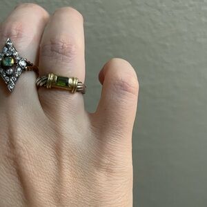 David Yurman Green and Gold Ring